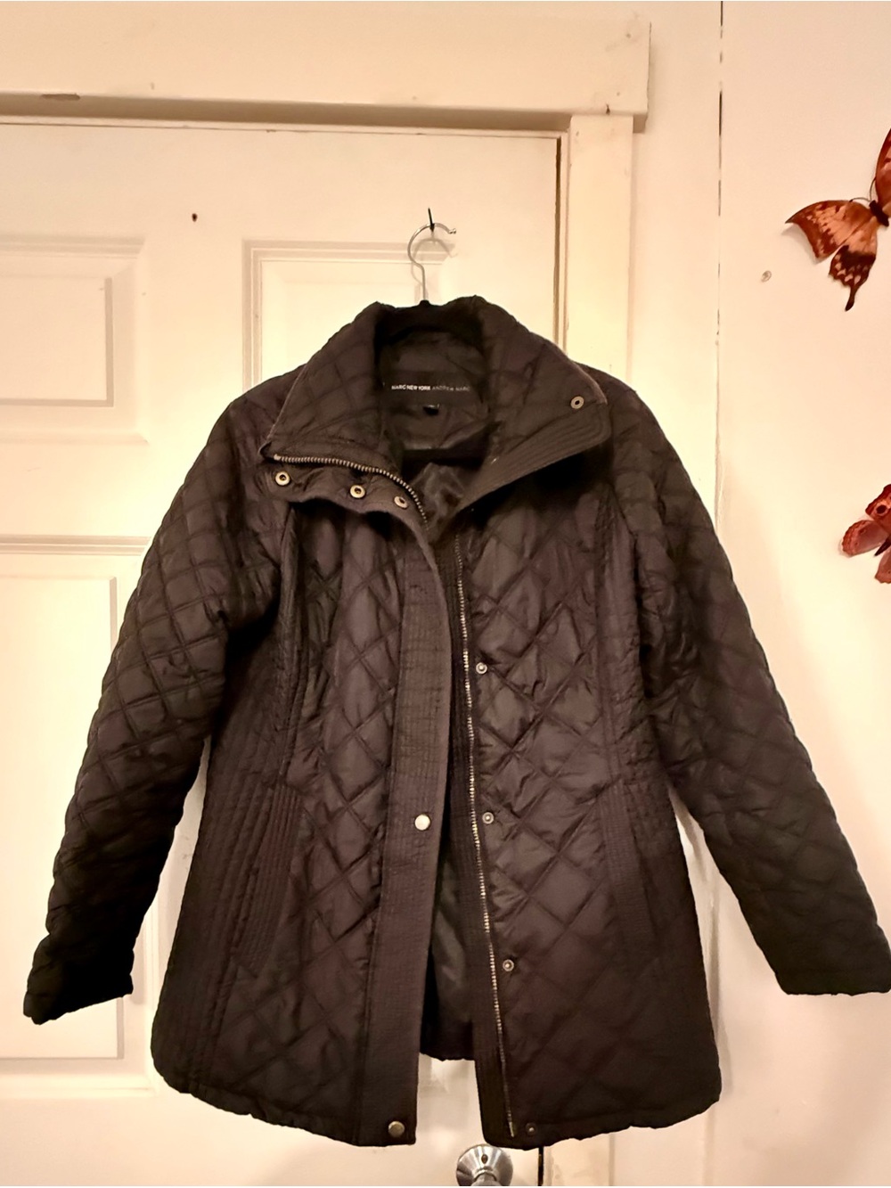 Marc New York Quilted Puffer Jacket in Black